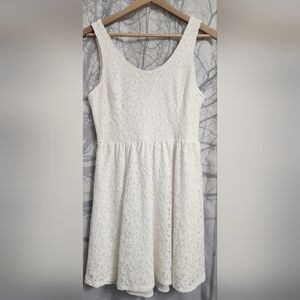 Lace Sleeveless Sun Dress White Lush Size Large